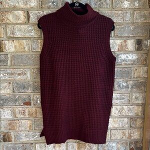 John + Jenn Burgundy Sleeveless Sweater